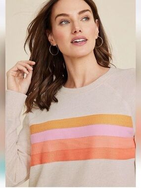 Maurice’s Sweatshirt with Pink, Orange Stripes